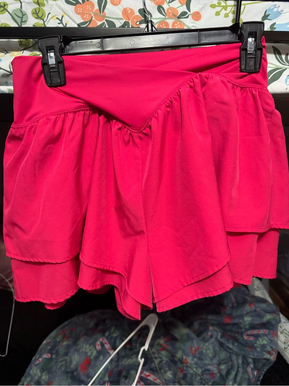 Women’s Athletic Ruffle Skort Shorts in Hot Pink